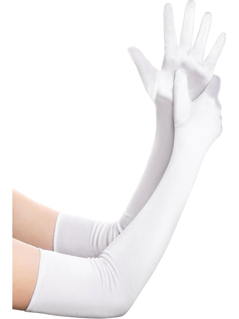 Women White 1920 Elbow Length Flapper Wedding Halloween Long Opera Gloves